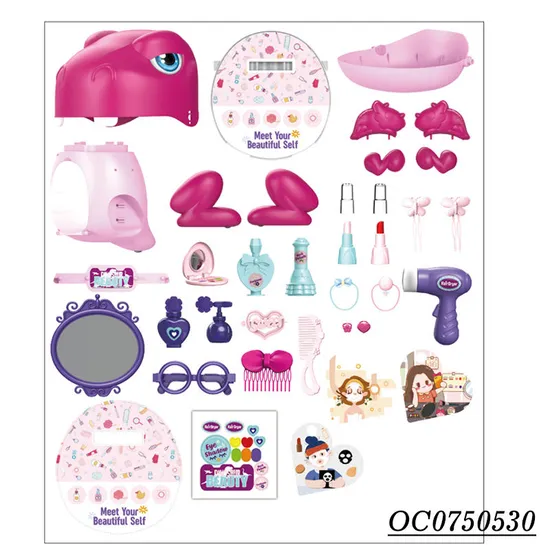 Wholesale Dinosaur Beauty Role Pretend Play Baby Dressing Table Beauty Makeup Toy for Girls