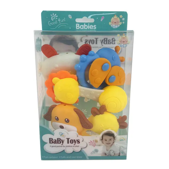 Wholesale Kids Baby Cartoon Animals Cognitive Hand Grip Gift Silicone Teether Toys