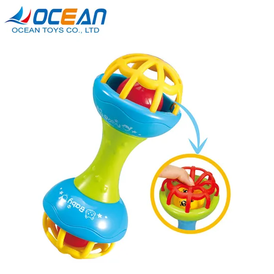 18 Months Old Newborn Shaking Jingle Stick Toy Baby Soft Drum Rattles Toy with Bell