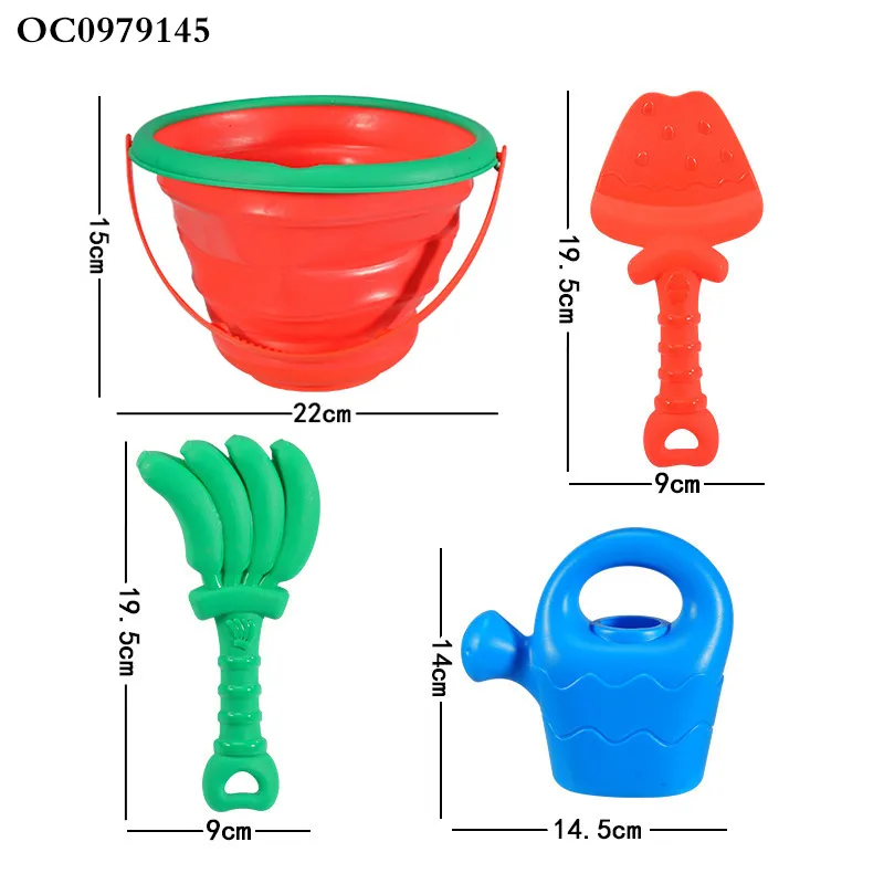 Wholesale Folding Kids Summer Plastic Creative Outdoor Beach Bucket and Spade Sand Toys