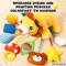 Hanging Custom Plush Toy Stuffed Lion Animal Newborn Pull String Toys Baby Rattles Crib Mobile Electric Rotating Toy for Infant Bed