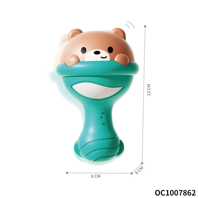 Cute Cartoon Bear Design Cheap Items Animal Grasping Toys Funny Baby Product Plastic Rattles Sand Hammer Toys for Wholesale