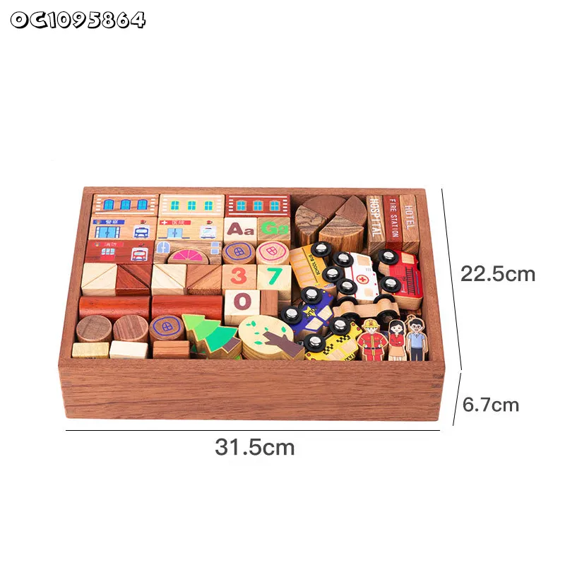 Wholesale 2025 New Animal-Themed Montessori Educational Building Block Set Wooden Balance Toys