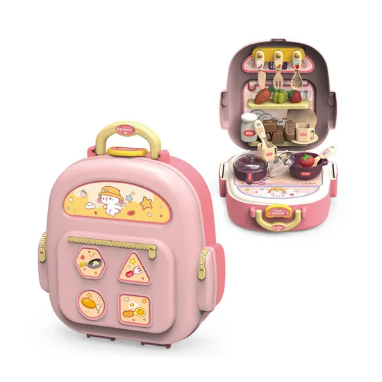 Wholesale Plastic Pretend Play Pink Vegetable Fruit Food Kitchen Cooking Unboxing Toys for Kids