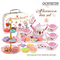 Wholesale Tableware Food Children Play Afternoon Tea Pink Plastic Kitchen Pretend Toy Set