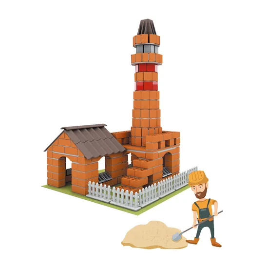 Wholesale Montessori Educational Handmade Kids Materials Plastic House Model Building Blocks Toy