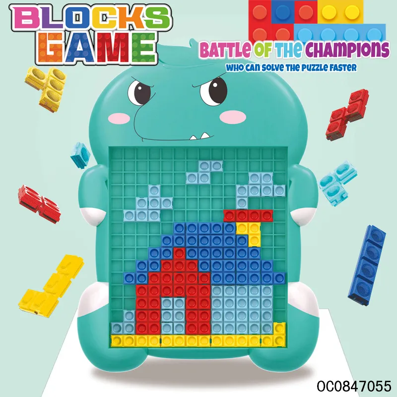 Wholesale Educational DIY Cartoon Dinosaur Plastic Building Block Puzzle Toys for Kids
