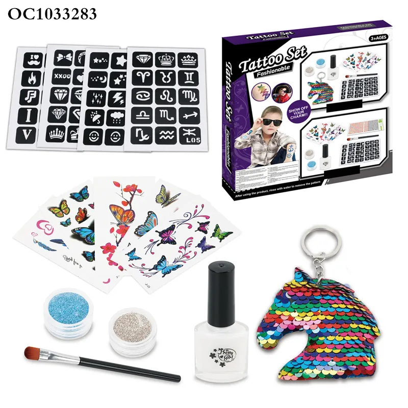Wholesale Fashion DIY Custom Art Sticker Beauty Makeup with Sparkling Powder Creative Toys for Kids
