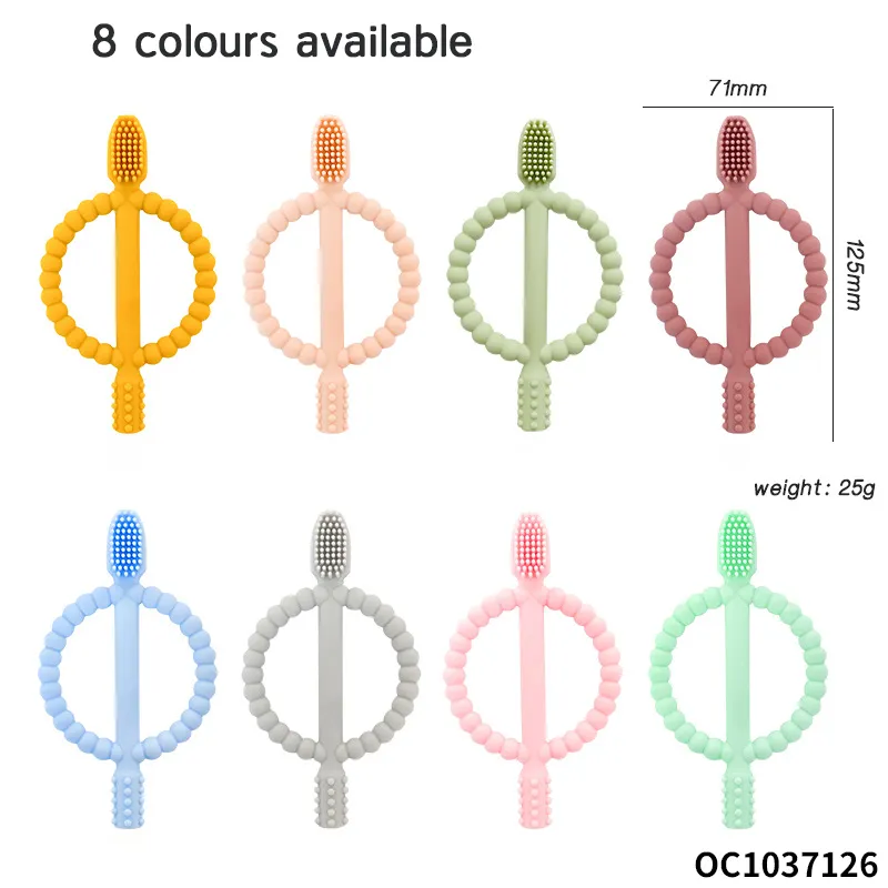 Wholesale New Lovely Toothbrush Shape Silicone Infant Baby Teether Comfort PC Toy Wholesale