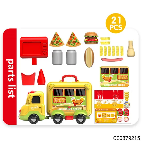 Wholesale Funny Pretend Play Set Fast Food Set Hamburger Children's Educational Plastic Mini Kitchen Toy