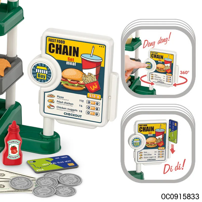 Wholesale Funny Pretend Play Children's Plastic Mini Kitchen Fast Food Shop Toys