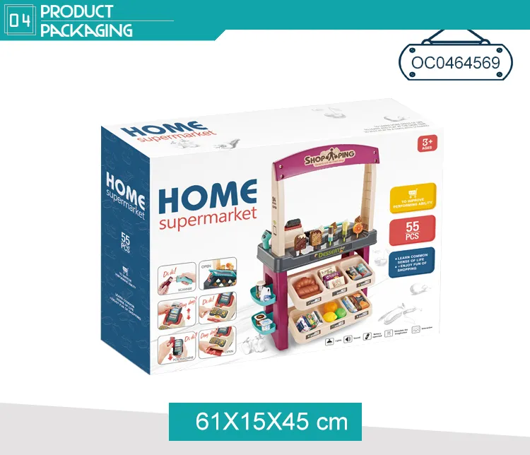 Pretend Play Shop Mini Grocery Store Items Toys House for Kids Supermarket Toy with Food Accessories