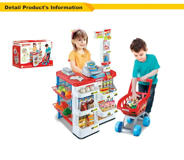 Pretend Kitchen Play Set Kids Supermarket Toy