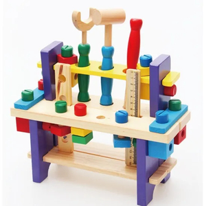 Pretend Simulation Repair Tool Toy Series Wooden Toy Mechanic Tool Box Toy Set for Kids