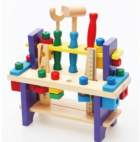 Pretend Simulation Repair Tool Toy Series Wooden Toy Mechanic Tool Box Toy Set for Kids