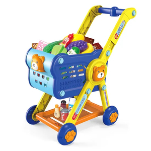 Wholesale Simulation Plastic Fruit and Vegetable Supermarket Accessories Pretend Toy Shopping Cart Toy
