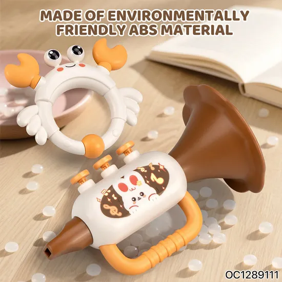 Musical Instruments Hand Shaking Bell Plastic Baby Rattle Drum Toys Wholesale Best Selling Newborn Toys with Storage Box