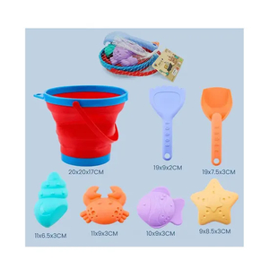 Wholesale Plastic Beach Outside Kids Beach Bucket and Spade Silicone Summer Play Sand Toy