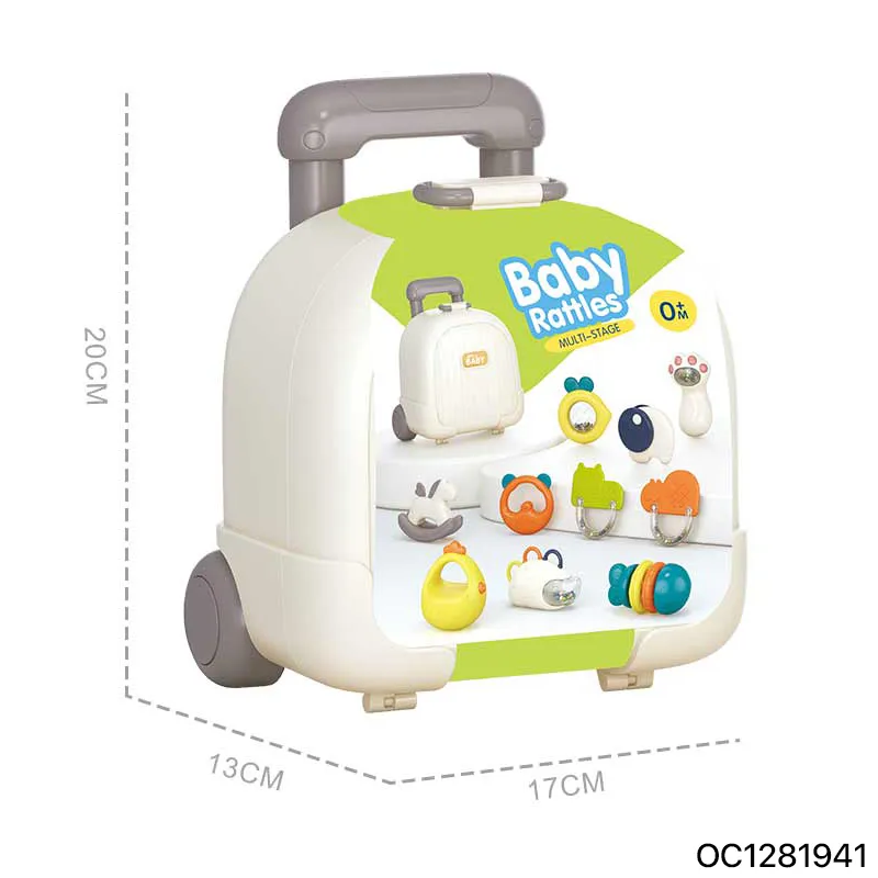 Wholesale Food Grade Silicone Rattle Toy Cartoon Animal New Born Baby Teether