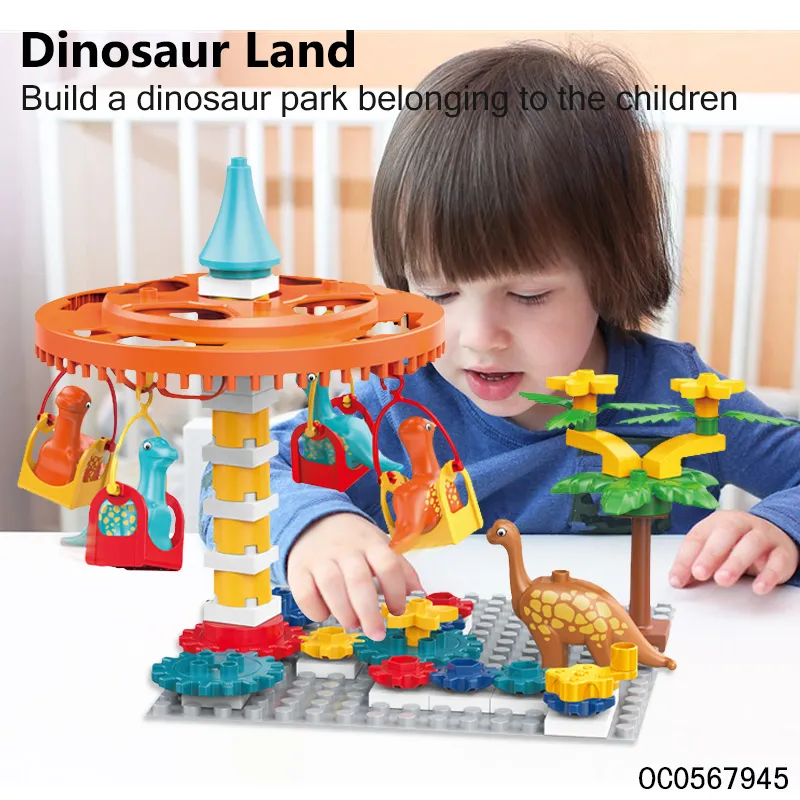 Wholesale Educational Montessori Dinosaur Small Plastic Building Blocks Popular DIY Toys