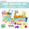 Good Quality Electronic Cash Register Supermarket Bill Counter Toy with Pretend Plastic Shopping Cart Fruit Vegetable Simulation