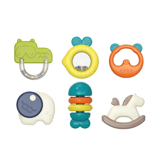 Custom Baby Rattle Clackers Noise Maker Grogger Toy Manufacturer Silicone Teether Sensory Rattle Toy for Baby From 0 to 12 with storage