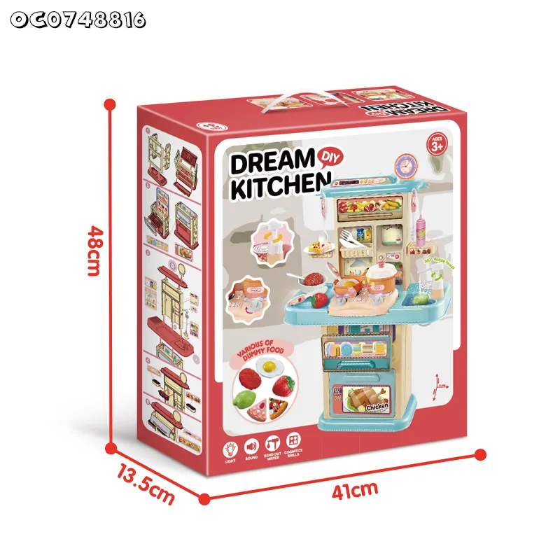 Wholesale Large Plastic Modern Kitchen Children Toys Plastic Children House Role Play Gift Set