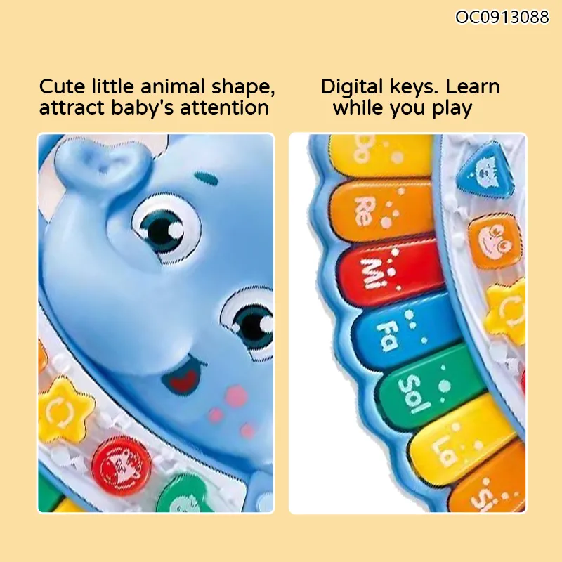 Wholesale Plastic Elephant Piano Mini Electronic Instruments Keyboard Baby Musical Toys Electronic Organ