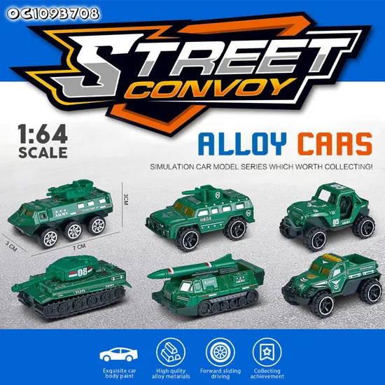 Wholesale 1: 64 Scale Diecast Construction Models Freewheel Cars Green Metal Vehicle Toy for Hot Selling
