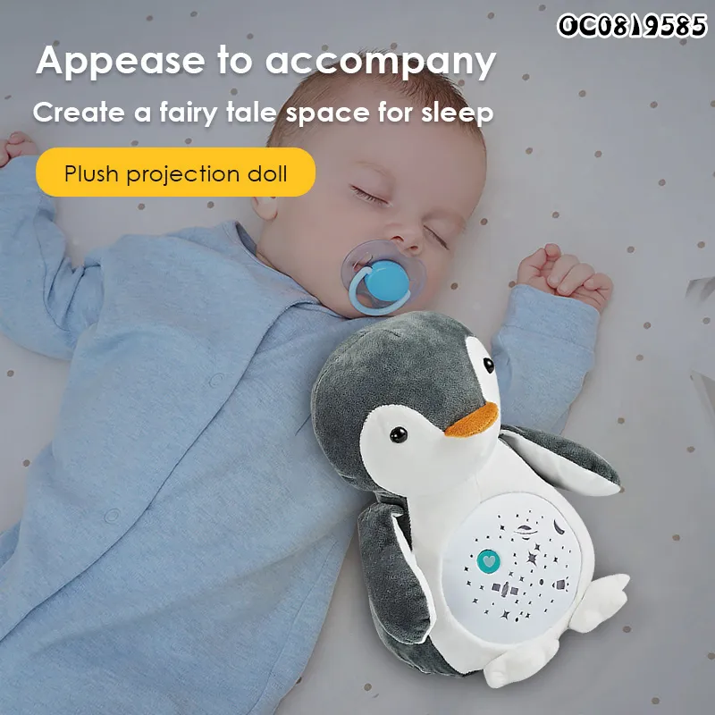 Wholesale Walking Singing Educational Customized Plush Sensory Baby Penguin Animal Toy with Light Music