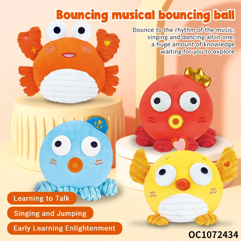 Wholesale Electronic Dancing Walking Learning Sea Animals Plush Toys for Baby
