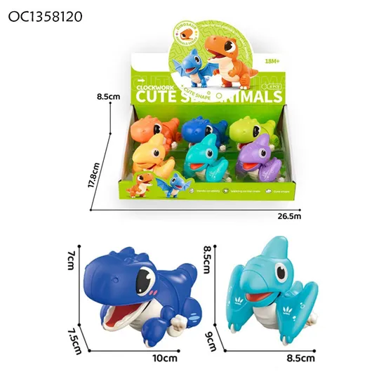 Wholesale Gift Animalcustom Plastic Walking Wind up Cartoon Dinosaur Truck Toy