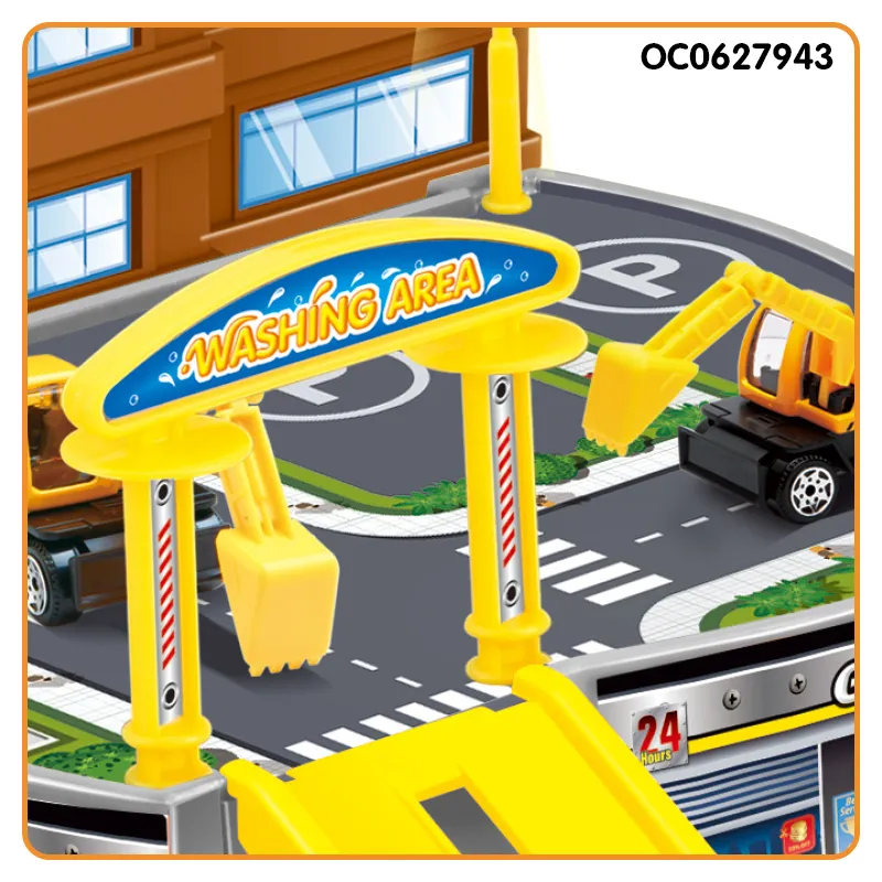 Wholesale Kids Plastic Children Parking Lot Plastic Freewheel Toys Mini Car Set