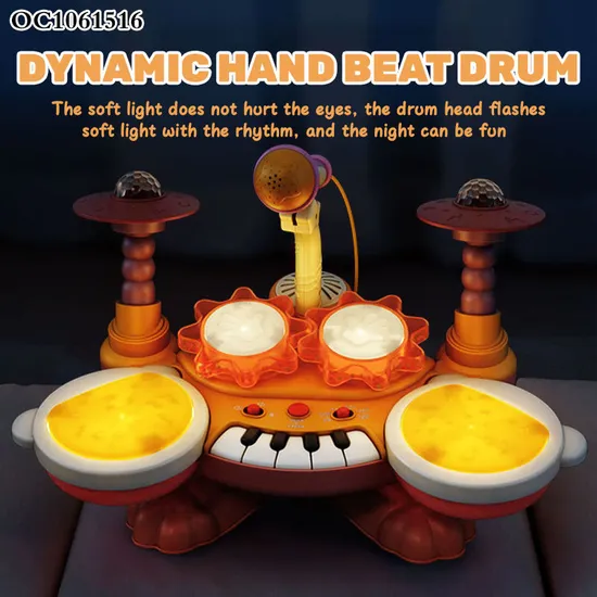 Wholesale Educational Happy Electronic Piano Keyboard Cheap Musical Instruments Toy Drum for Kids with Light
