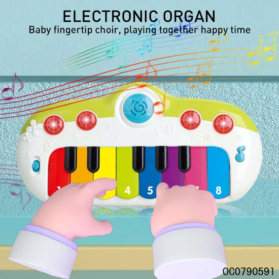 Wholesale Montessori Piano Kids Creative Musical Instrument Electronic Organ Rainbow Keyboard Toy