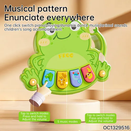 Wholesale Baby Kids Musical Educational Animal Farm Electronics Music Piano Light-up Keyboard Toy for Christmas Birthday