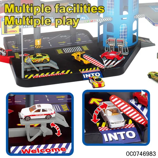 Wholesale Diecast Metal Car Track Parking Play Set Car Model Toys