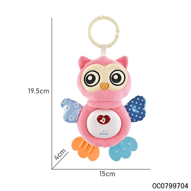 Wholesale Electronic Baby Soothing Owl Toy Custom Stuffed Animals Plush Toys with Light Music