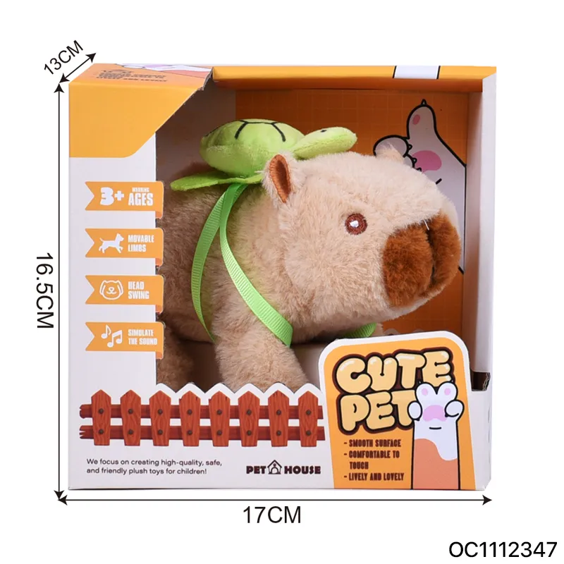 Wholesale Cute Stuffed DIY Kapibala Hot Selling Plush Doll Electric Walking Sound Dancing Toy