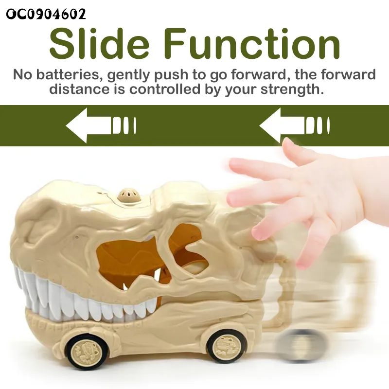 Wholesale Plastic Miniature Dinosaur Model Freewheel Toys Dinosaur Mini Cars Set for Children Kids with Light and Sound