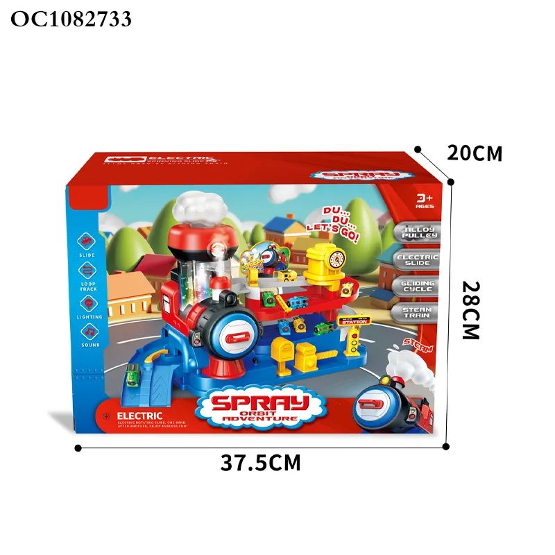 Wholesale 3 Alloy Trains Baby Plastic Racing Electric Track Kids Metel Toy Car Set with Light up and Music