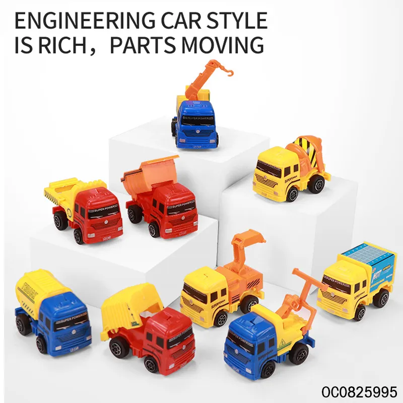 Wholesale Children's Educational Track Kids Car Toy Play Set Pull Back Engineering Truck Toys Set