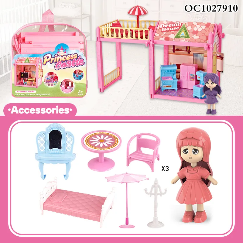 Wholesale Plastic Doll House Kitchen Miniatures Dream Dollhouse for Girls Pretend