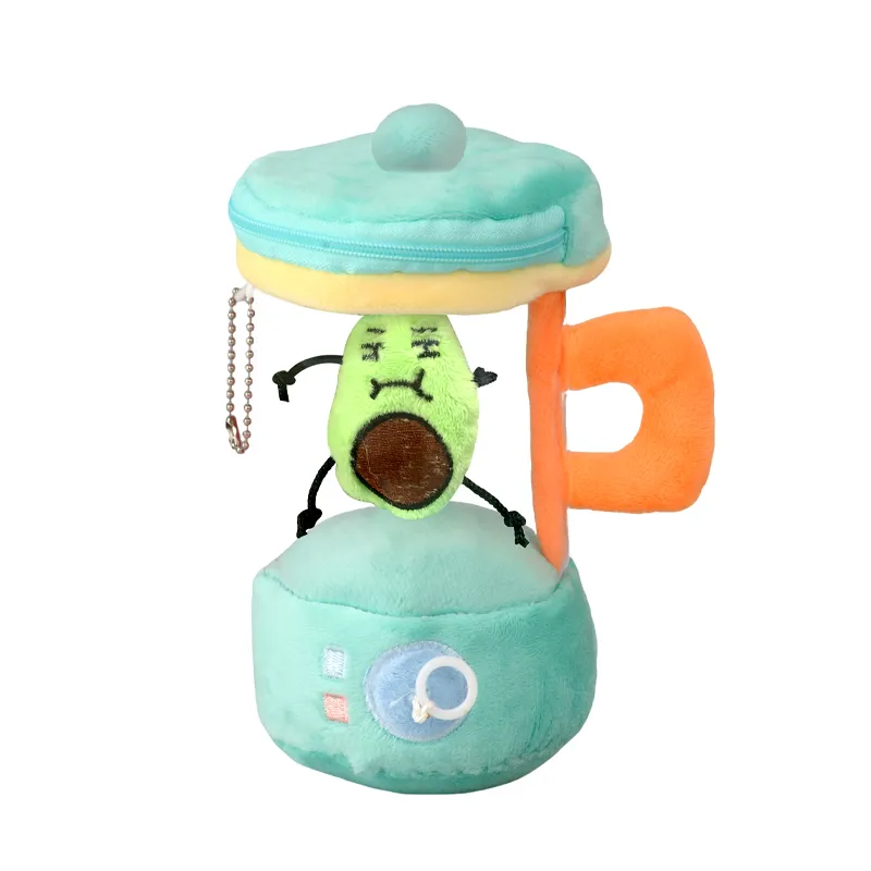 Wholesale Stuffed Baby Pull Line Spinning Portable DIY Pretend Play Electric Plush Educational Mini Juicer Machine Toy