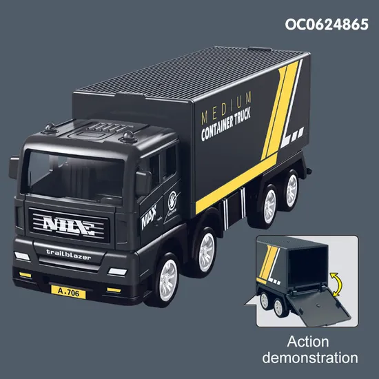 Wholesale Miniature Construction Model 8 Pieces Model Friction Transport Car Toy Truck