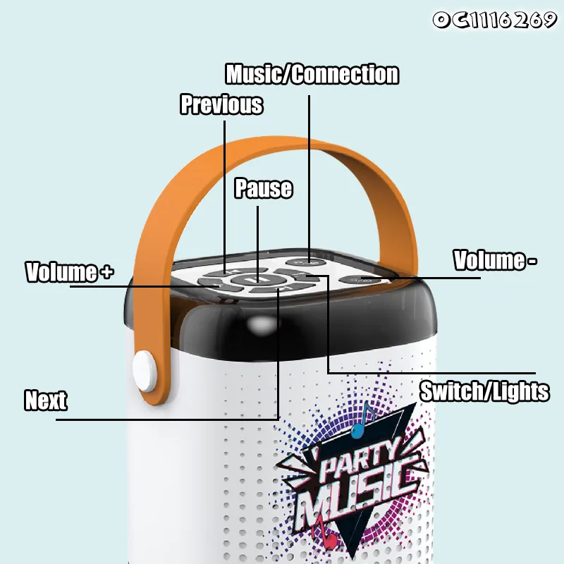 Wholesale Children Portable Karaoke Singing Music Customized Microphone Toy Speakers with Light