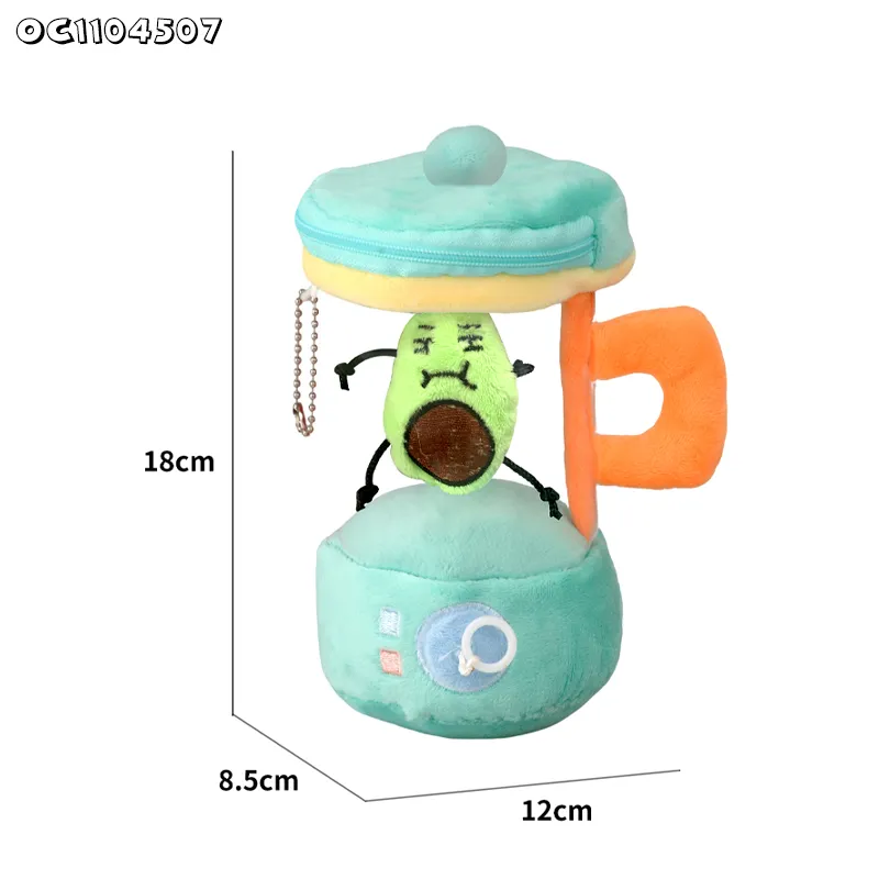 Wholesale Stuffed Baby Pull Line Spinning Portable DIY Pretend Play Electric Plush Educational Mini Juicer Machine Toy