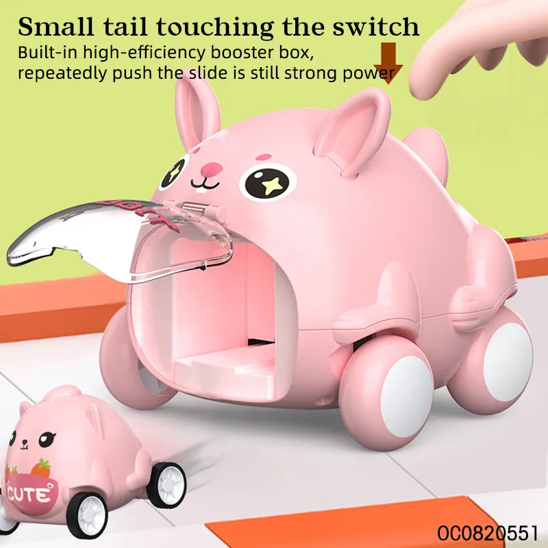 Wholesale Small Plastic Cartoon Car Pullback Friction Animal Toys for Kids