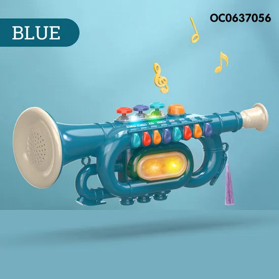 Wholesale Intellectual Plastic Musical Educational Toys Trumpet Instrument Electronic Horn for Kids