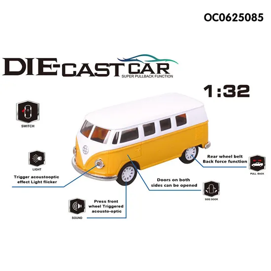 Wholesale 1: 32 Scale Children Miniature Diecast Model China Toy Metal Car with Light Sound